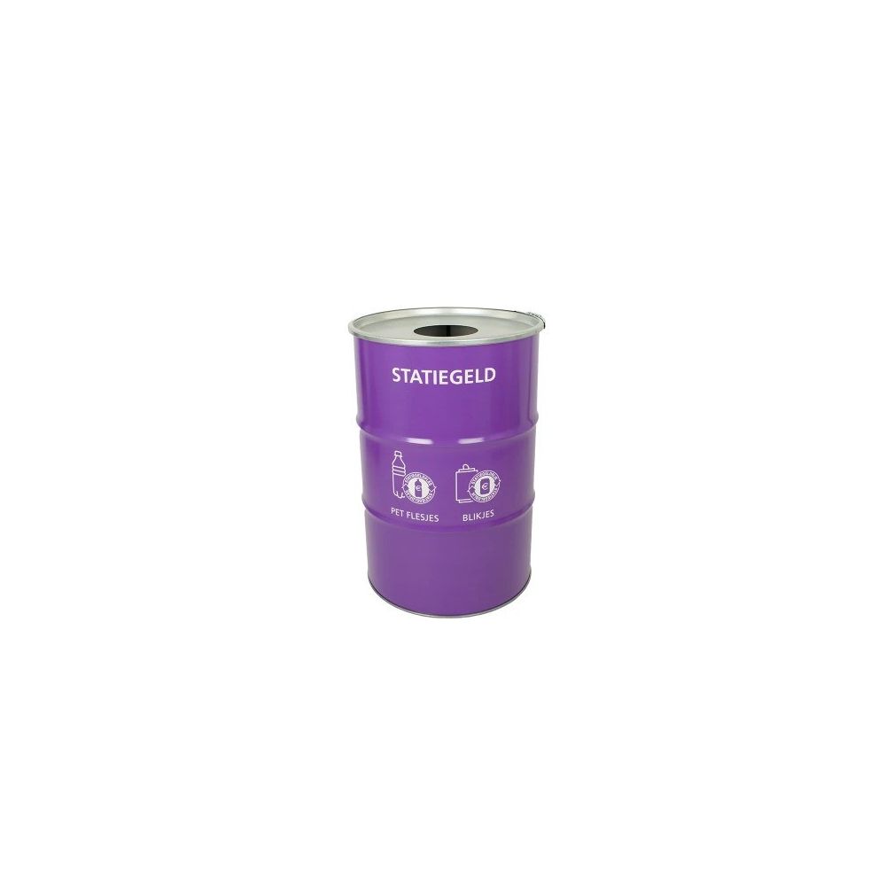 The BinBin afvalbak flessen en blikjes statiegeld 200 ltr - paars