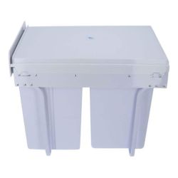 4goodz Inbouw prullenbak afvalscheiding 26 cm breed - 30 liter - wit