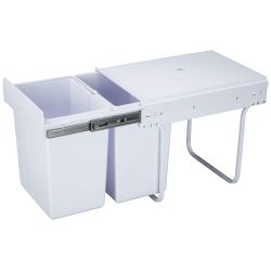 4goodz Inbouw prullenbak afvalscheiding 26 cm breed - 30 liter - wit