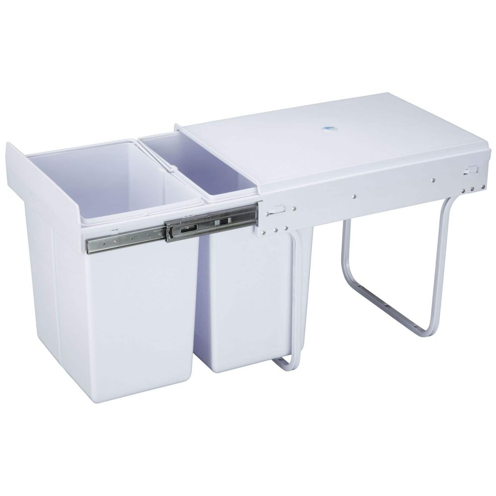 4goodz Inbouw prullenbak afvalscheiding 26 cm breed - 30 liter - wit