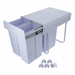 4goodz Inbouw prullenbak afvalscheiding 26 cm breed - 30 liter - wit