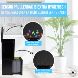 4goodz Smart Waste afvalbak afvalscheiding prullenbak met sensor 72ltr - zwart
