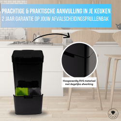 4goodz Smart Waste afvalbak afvalscheiding prullenbak met sensor 72ltr - zwart