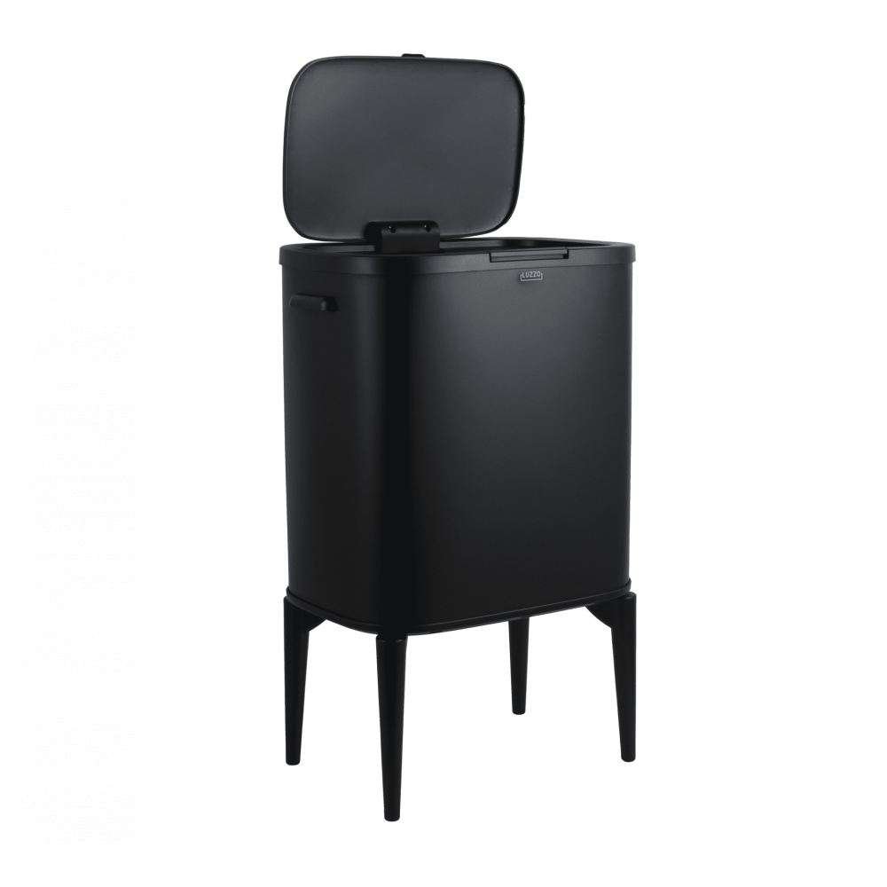 4goodz Luzzo New York touch prullenbak afvalscheiding 2 vakken - afvalscheidingsprullenbak 18 ltr - zwart