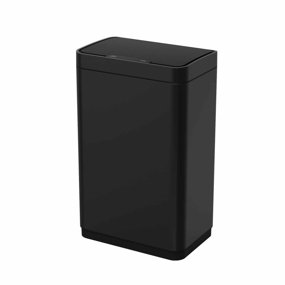 4goodz Luzzo Iowa Black - prullenbak met sensor 50 liter - mat zwart