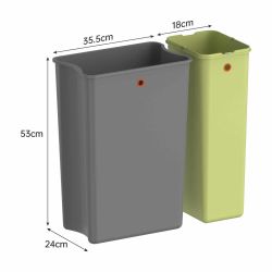 4goodz Luzzo Vermont afvalscheidingsprullenbak pedaalemmer 54 liter - RVS