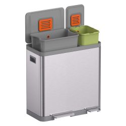 4goodz Luzzo Vermont afvalscheidingsprullenbak pedaalemmer 54 liter - RVS