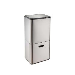 4goodz Luzzo Kansas push prullenbak afvalscheiding 4 vakken - 67 liter - metal grey
