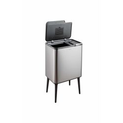 4goodz Luzzo Kansas touch prullenbak met aanrechtafvalbakje - 36 liter - metal grey