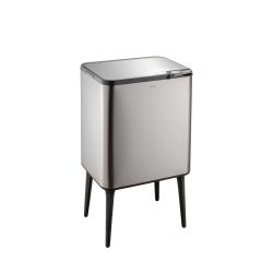 4goodz Luzzo Kansas touch prullenbak met aanrechtafvalbakje - 36 liter - metal grey