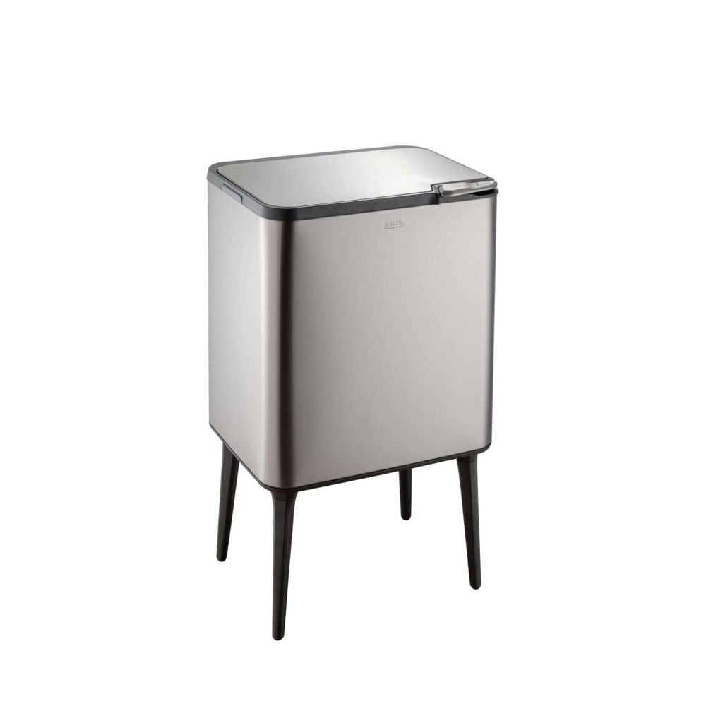 4goodz Luzzo Kansas touch prullenbak met aanrechtafvalbakje - 36 liter - metal grey