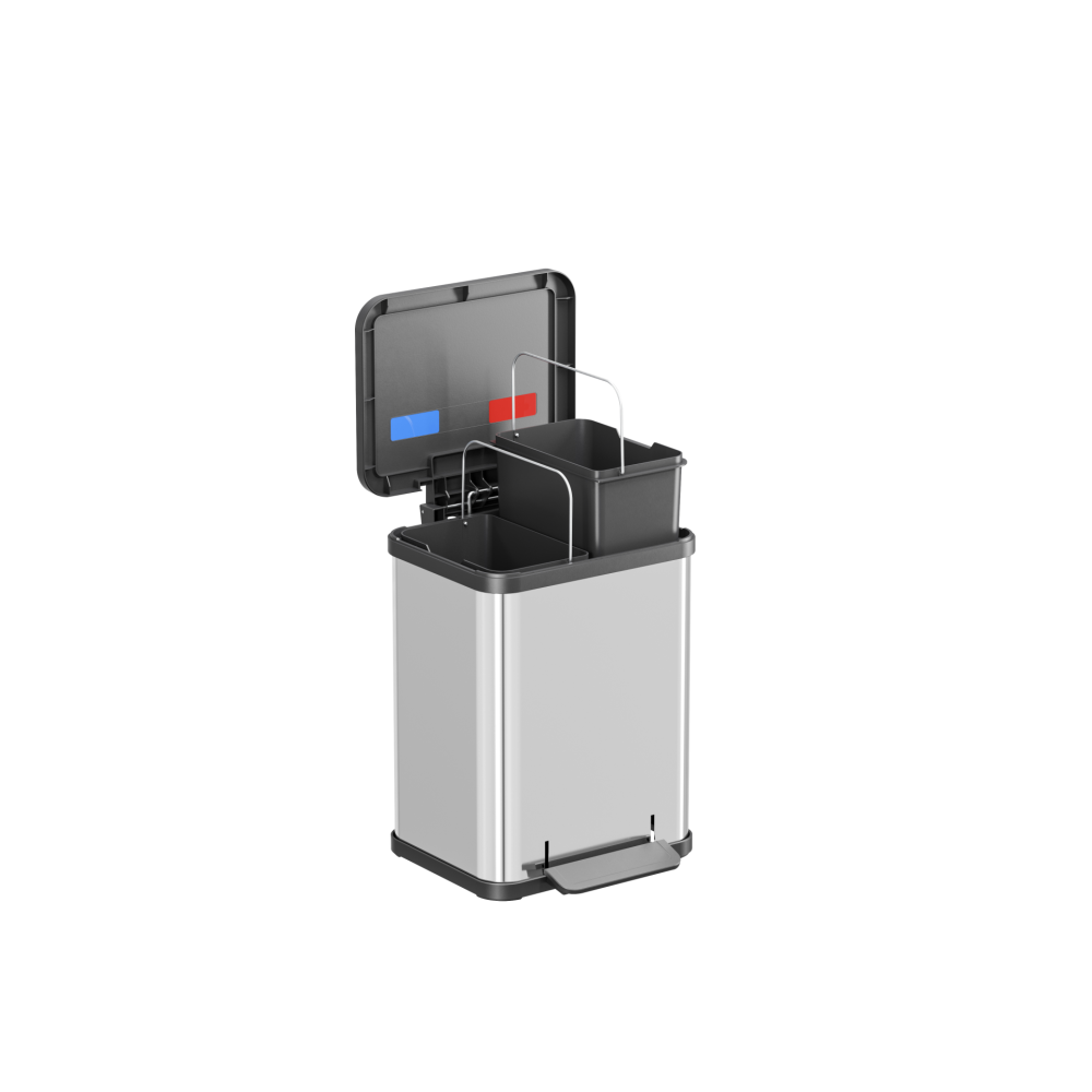 Hailo Öko Duo Plus M Pedaalemmer 2x9 ltr - RVS