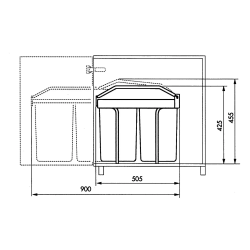 Hailo Multi-box duo L inbouw afvalscheidingssysteem 2x14 ltr - wit